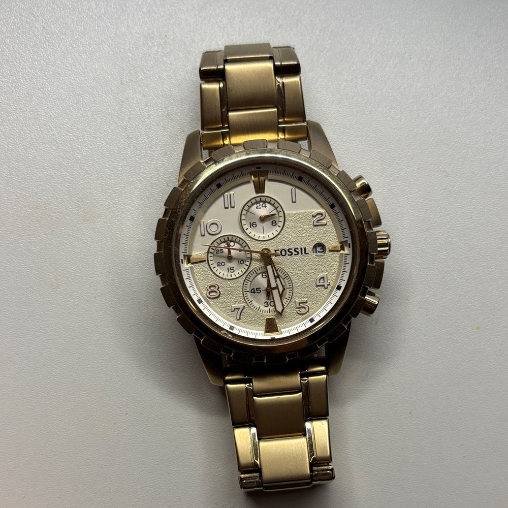 Fossil Gold-Tone Chronograph Watch